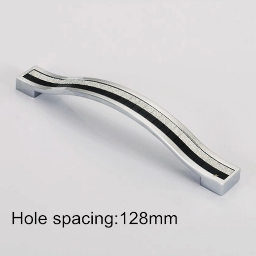 Shiny Cabinet Handle Cupboard Drawer Pull Bedroom Handle Modern Furniture Pulls Bar Yellow 160mm Hole spacing