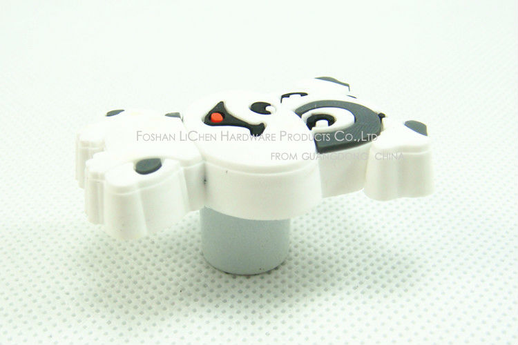 Chinese facturers LICHEN Furniture Hardware (10 pcs/lot) Soft PVC White Dog Cartoon knobs For Drawer Cabinet Door