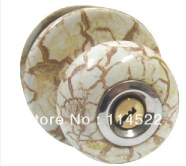 Crackle porcelain ceramic door lock wholesale and retail shipping discount 24 sets/lot S-017