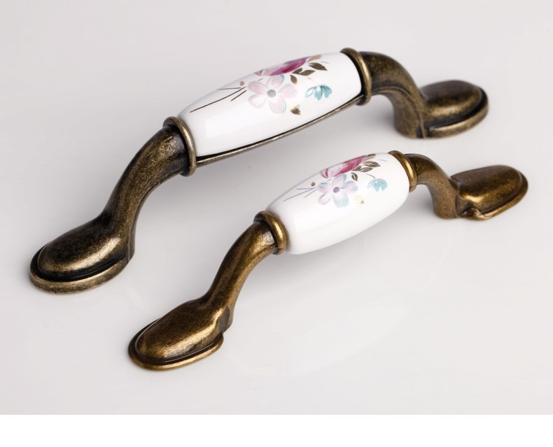 -96mm tulip  bronze handle and knobs / drawer pull /furniture hardware handle / door pull C:96mm