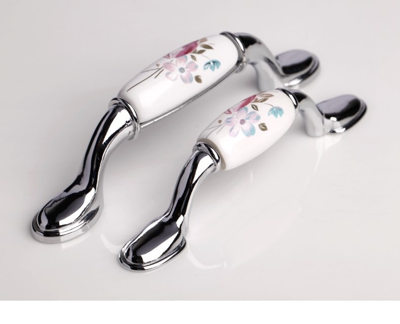 -96mm tulip  silver handle and knobs / drawer pull /furniture hardware handle / door pull C:96mm