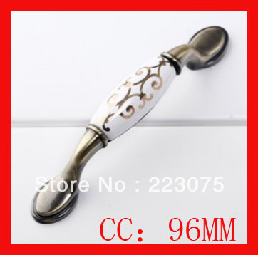 -CC:96mm L:145mm Ceramic knob Cabinet DRAWER Pull KNOB Dresser knob pull/ Kitchen with screw 10pcs/lot