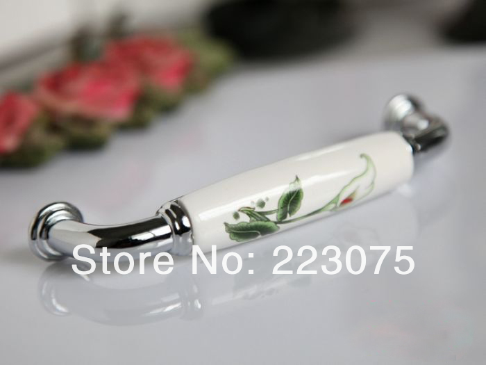 -calla flowers CC:128MM w screw  European villager style ceramic drawer cabinets pull handle door knobs 10pcs/lot