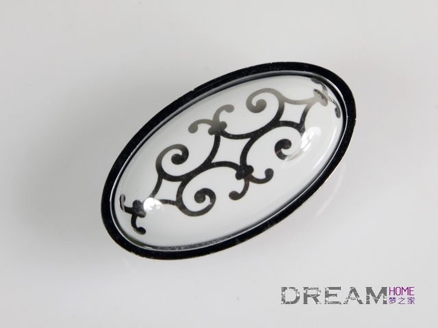 128mm Country style Ceramic cabinet handle / cabinet pull  / chrome plated handle/ furniture hardware