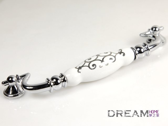 1pc/lot 156mm silver flower Ceramic drawer handle, Pull handle. Door pul  C:156mm L:175mm AE99PC
