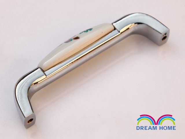 96mm European style tulip Ceramic  furniture handle / cabinet pull  / chrome plated handle/  drawer pull