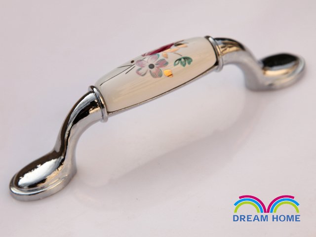 96mm tulip Ceramic handle, Door pull handle, Drawer handle European style  C:96mm L:145mm