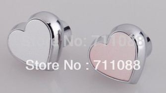 Hot selling single hole Zinc Alloy heart shape modern handle knob Kitchen Cabinet Furniture Handle knob 8091-1