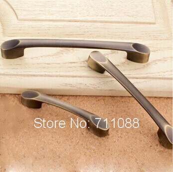 Pitch 128mm green bronze Zinc Alloy handle idyllic modern simple European small cabinet door handle drawer handle