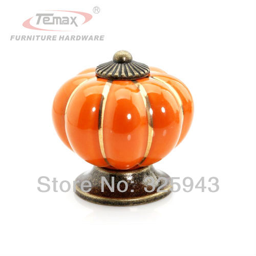10pcs 40mm Cute Hot X-mas Colorful Pumpkin Cabinet Knobs And Handles Dresser Drawer Knob Kids Pulls Ceramic Kitchen Door