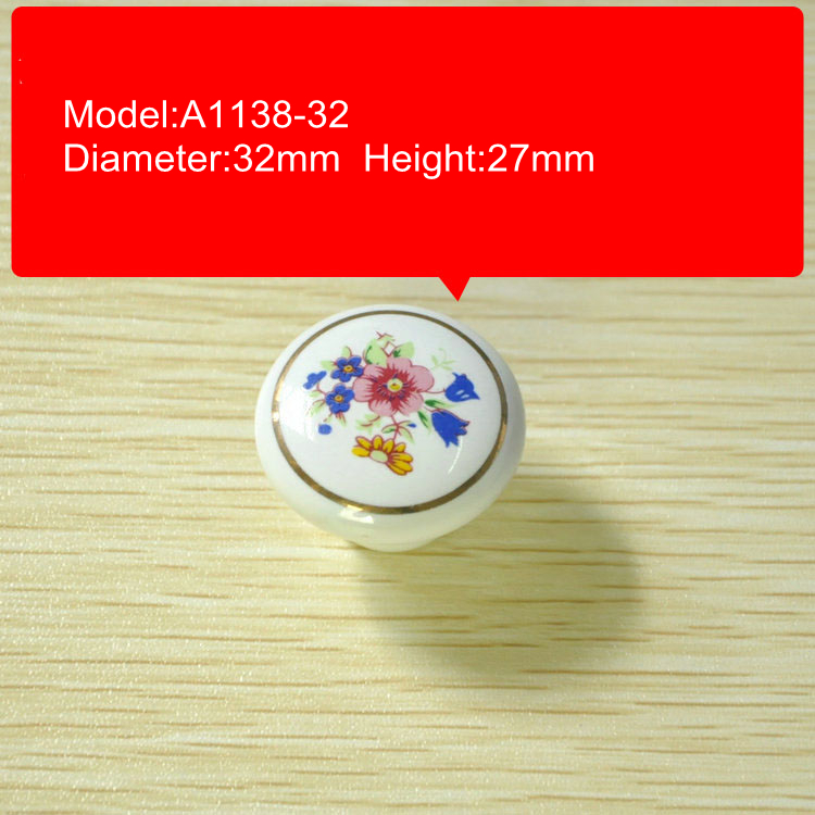 Sunflower Ceramic Cabinet Handles Cupboard Drawer Handles Pulls Knobs Bronze 32mm Diameter