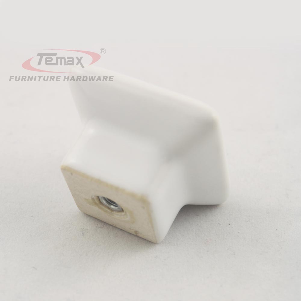 Suqare Solid White Ceramic Cabinet Knob Handle Pull Dresser Cupboard Knob