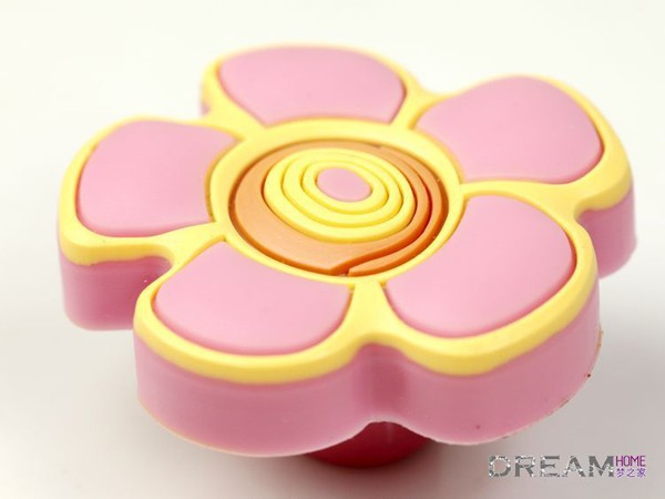 Children Playground Soft plastic Flower Furniture Handle Modern Simple Carton Knobs for Closet/Drawer/Shoes cabinet