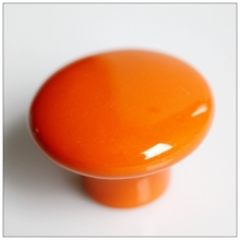 Fashion Modern Orange Round ceramic furniture handle High grade shoes cabinet knob Simple pulls