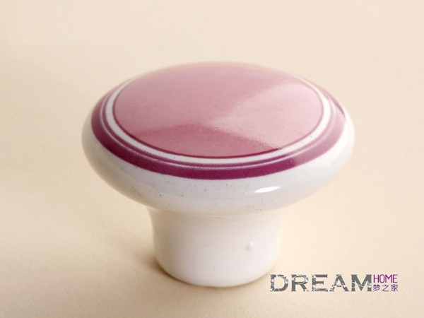 Modern Romatic Pink bigRound ceramic furniture handle High grade shoes cabinet knob Simple Fashion pulls for lovly children room