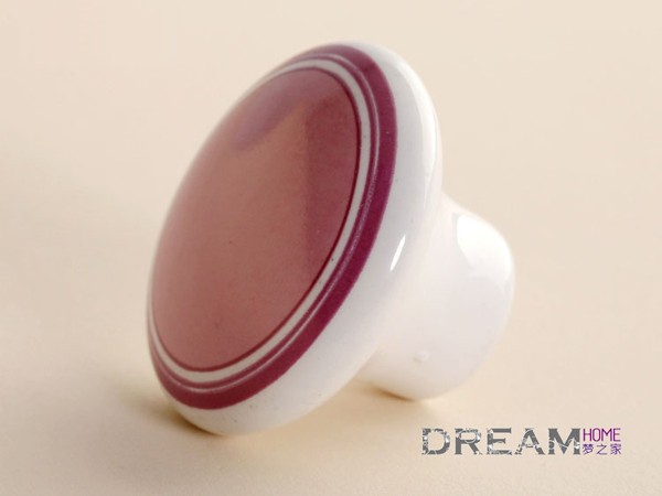 Modern Romatic Pink bigRound ceramic furniture handle High grade shoes cabinet knob Simple Fashion pulls for lovly children room
