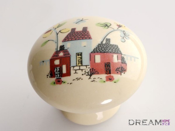 childern room cartoon handle  Rural style Ceramic drawer knob for cupboard/shoes cabinet/closet