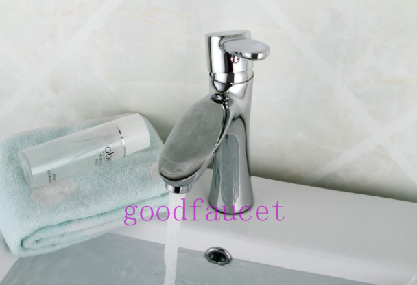  NEW Modern bathroom basin faucet sink mixer tap chrome brass single handle hole deck mounted