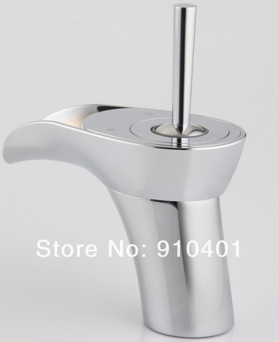 !Polish  waterfall bathroom sink faucet solid brass single handle mixer tap swivel handle chrome finish