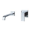 Brand NEW Euro square Wall mounted brass 2 pcs bathroom basin faucet mixer tap hot selling faucet chrome