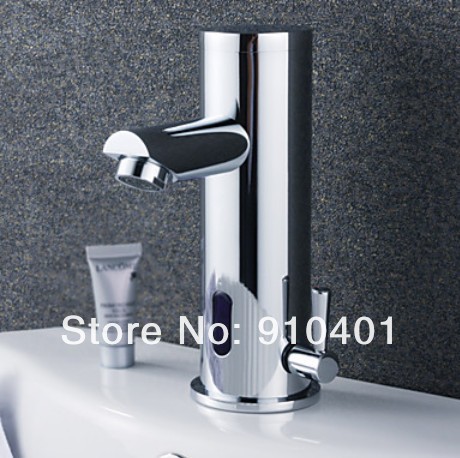 Chrome Water Saving Automatic Infared Sensor Bathroom Sink Bar Basin Faucet Mixer Hot & Cold Tap Single Handle