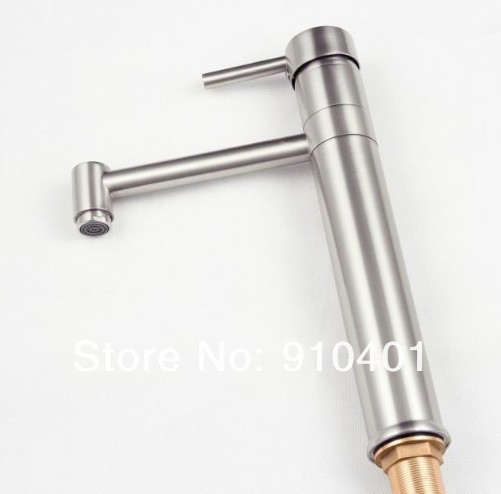 Contemporary NEW Single handle hole Brass Bathroom Basin faucet Sink Mixer Tap Brushed Nickel Finish 