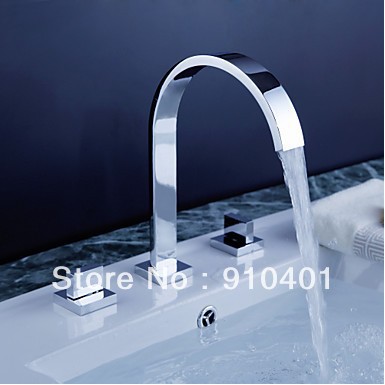 Contemporary Solid Brass Minispread Bathroom Faucet Basin Faucet Two Handles Sink Mixer tap