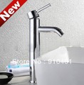 Contemporary tall style copper bathroom faucet single handle lever basin tap water mixer polished chrome single hole