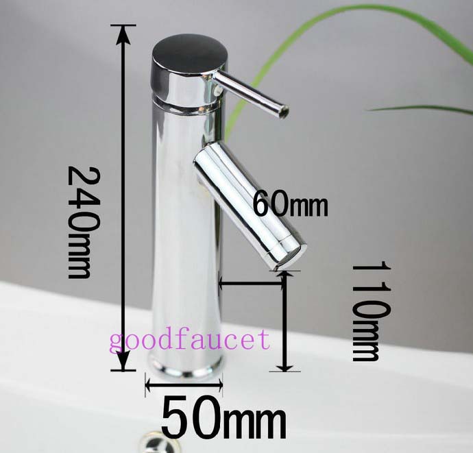 Discounted bathroom basin faucet single handle deck mounted chrome mixer vessel sink brass basin tap tall style
