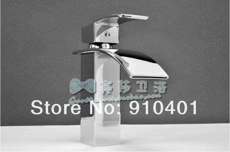 Factory direct sell!Contemporary single hole sing handle bathroom basin mixer waterfall chrome finish faucet hot&cold tap