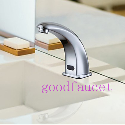 Luxury NEW Automatic Infared Sensor Bathroom Basin Faucet Vanity Sink Mixer Tap Chrome Free Handle