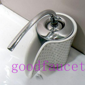 Luxury Waterfall Porcelain Bathroom Faucet Basin Vanity Sink Mixer Tap Single Brass Lever Undercounter Mixer