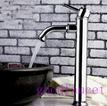 NEW Tall polish chrome brass bathroom basin faucet sink mixer tap single handle