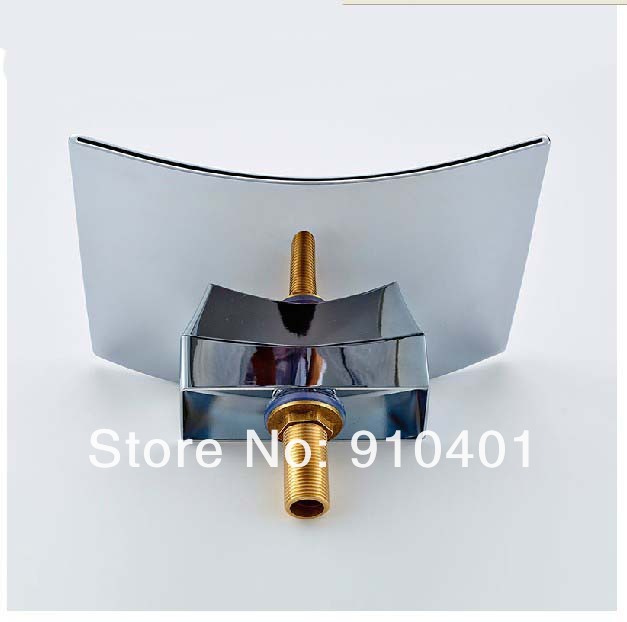 NEW Wholesale and retail Promotion NEW Deck Mounted Chrome Brass Bathroom Waterfall Faucet Dual Handles Mixer Tap