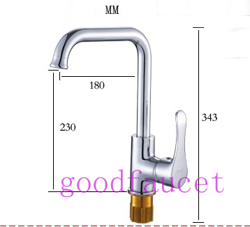 NEW contemporary chrome finish kitchen mixer single handle brass vessel sink faucet tap swivel spout round style