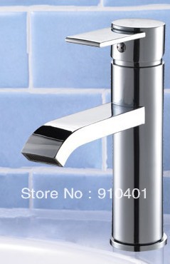 New Brass Material European Style Chrome Finished Single Handle Deck Mounted Basin Faucet Vessel Mixer Tap Offer Cold Hot Water