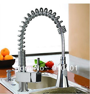 New pull out spray spring brass kitchen faucet sink mixer tap