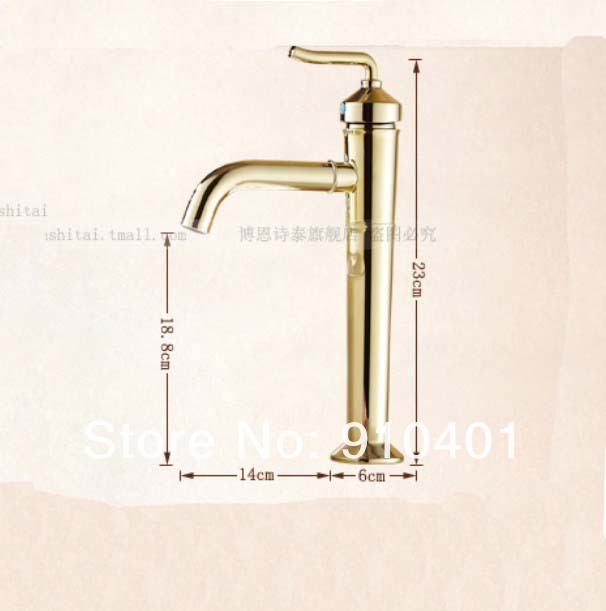 Wholesale And Promotion Deck Mounted Golden Finish Bathroom Basin Faucet Single Handle Sink Mixer Tap