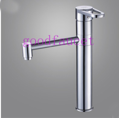 Wholesale And Retail NEW Deck Mounted Chrome Finish Brass Bathroom Faucet Single Handle Countertop Mixer Tap