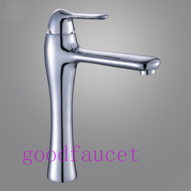Wholesale And Retail NEW Tall Style Bathroom Single Lever Mixer Tap Chrome Brass Countertop Vanity Sink Faucet