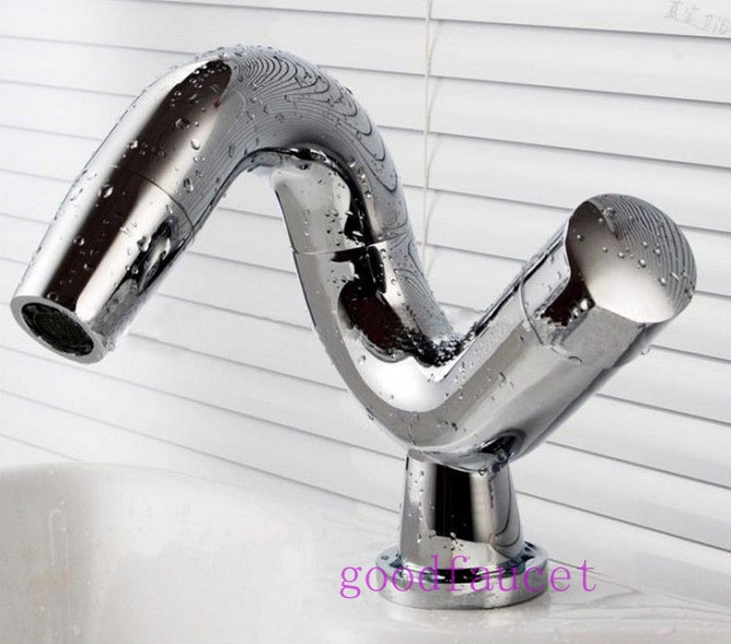 Wholesale And Retail New Fashion Euro Bathroom Brass Vessel Sink Faucet Vanity Radian Mixer Tap Chrome Finish
