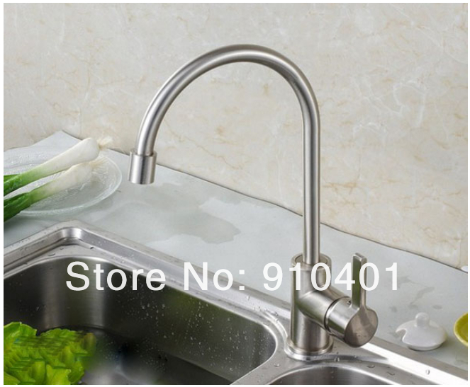 Wholesale And Retail Promotion Brushed Nickel Kitchen Faucet Single Handle Swivel Spout Vessel Sink Mixer Tap