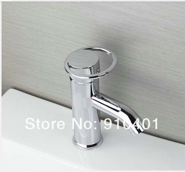Wholesale And Retail Promotion Chrome Brass Bathroom Basin Faucet Round Style Ring Handle Vanity Sink Mixer Tap