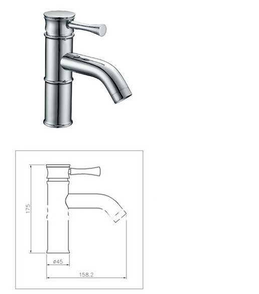 Wholesale And Retail Promotion Chrome Brass Deck Mounted Bamboo Bathroom Faucet Single Handle Sink Mixer Tap
