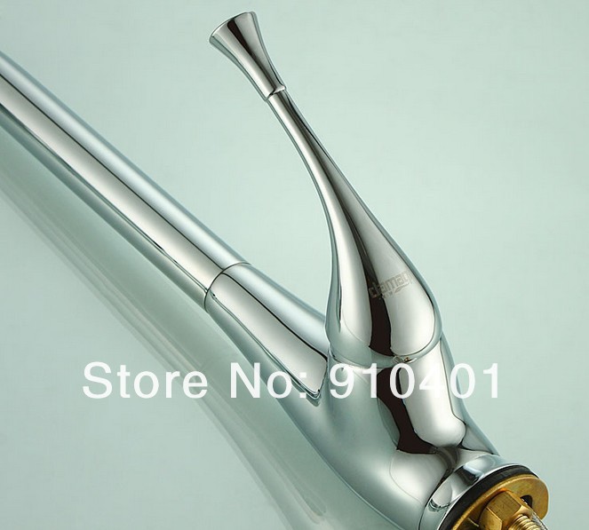 Wholesale And Retail Promotion Chrome Brass Deck Mounted Kitchen Faucet Pull Out Sprayer Dual Spout Mixer Tap