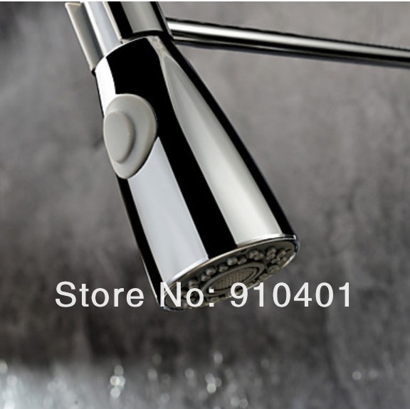 Wholesale And Retail Promotion Chrome Brass Spring Kitchen Bar Sink Faucet Dual Sprayer Mixer Tap Swivel Spout