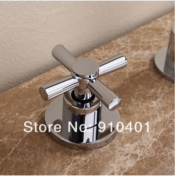Wholesale And Retail Promotion Chrome Brass Widespread Deck Mounted Bathroom Basin Faucet Single Handle Mixer