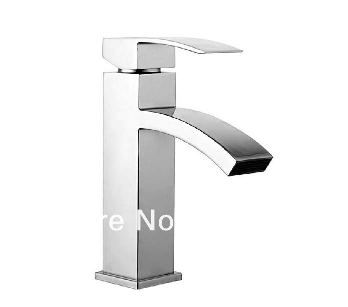 Wholesale And Retail Promotion Chrome Deck Mounted Waterfall Basin Faucet Single Handle Vanity Sink Mixer Tap