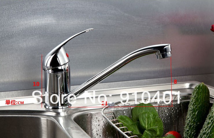 Wholesale And Retail Promotion Deck Mount Chrome Brass Kitchen Faucet Swivel Spout Sink Mixer Tap Single Lever