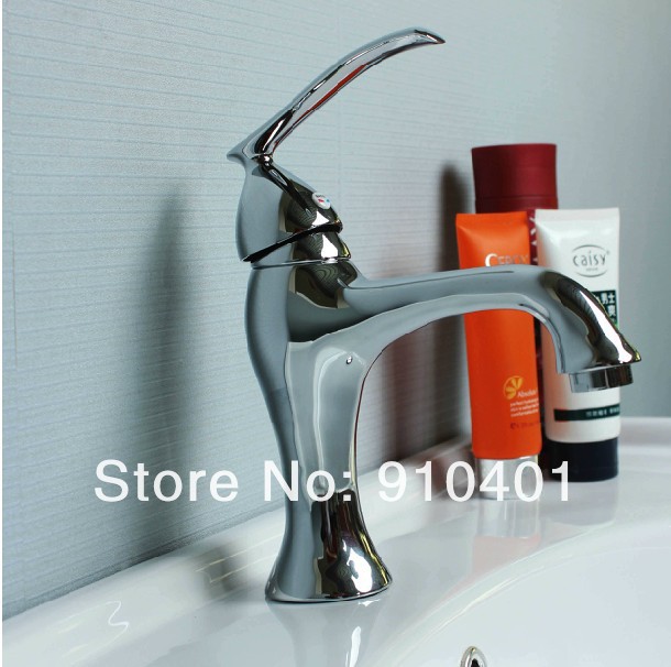 Wholesale And Retail Promotion Deck Mounted Bathroom Basin Faucet Teaport Shape Sink Mixer Tap Chrome Finish